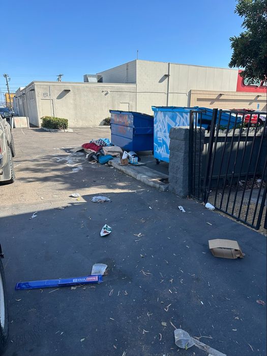 Before — Scattered trash