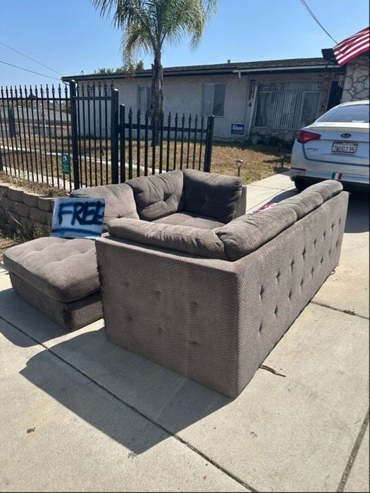 Before — Sectional sofa curbside